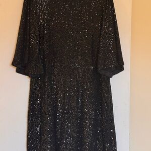 Old Navy Black Sequin Long Sleeve Dress